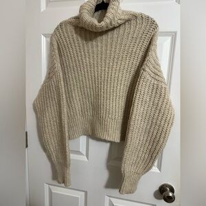 Zara Chunky Knit Cropped Turtle Neck